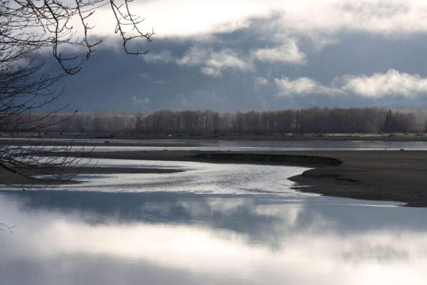 The Chilkat River, outside Haines, pictured above in November, 2025.